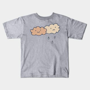 Moody Happy And Sad Clouds Pixel Art Kids T-Shirt